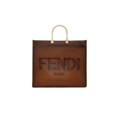FENDI BROWN LARGE SUNSHINE TOTE (40.5*35*21.5cm) 